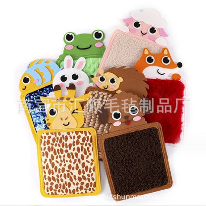 Autistic infants and young children hand-eye exercise early education puzzle animal skin cognitive texture hair touch sensory mat
