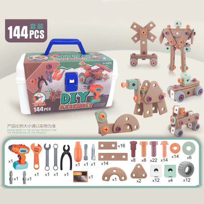 Boys educational screw-tightening toys simulation electric drill DIY screw assembly and disassembly children's repair tool box toys