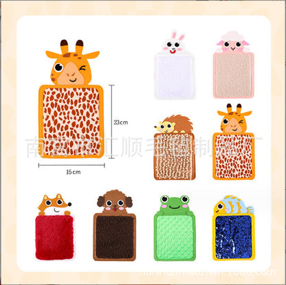 Autistic infants and young children hand-eye exercise early education puzzle animal skin cognitive texture hair touch sensory mat