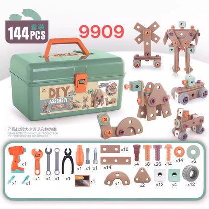 Boys educational screw-tightening toys simulation electric drill DIY screw assembly and disassembly children's repair tool box toys